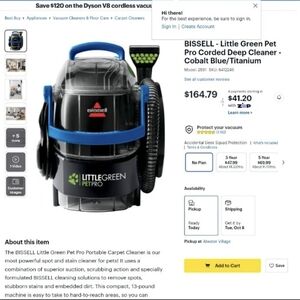 Bissell Little Green Pet Pro Portable Carpet & Upholstery Cleaner NEW!